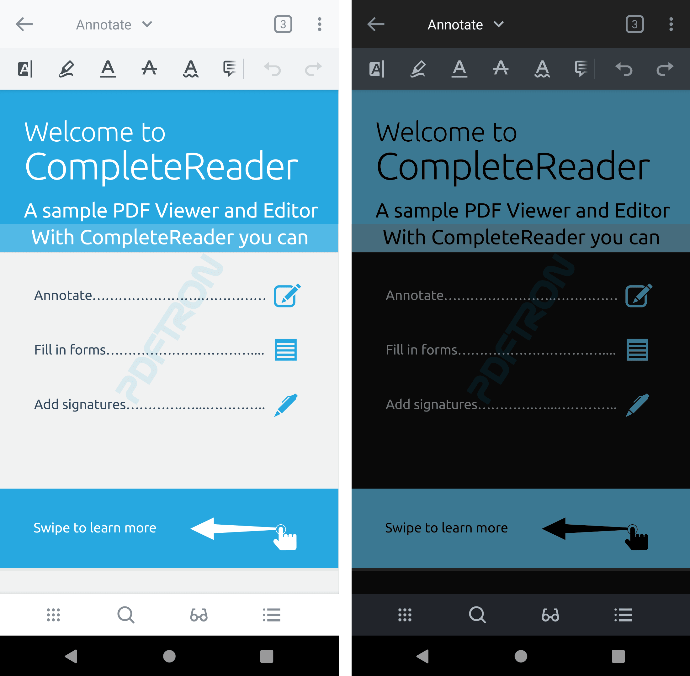 android pdf viewer dark mode