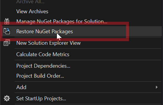 Restore NuGet packages