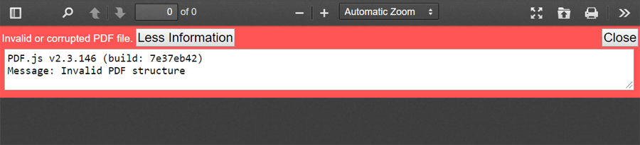 PDF.js Invalid or Corrupted File