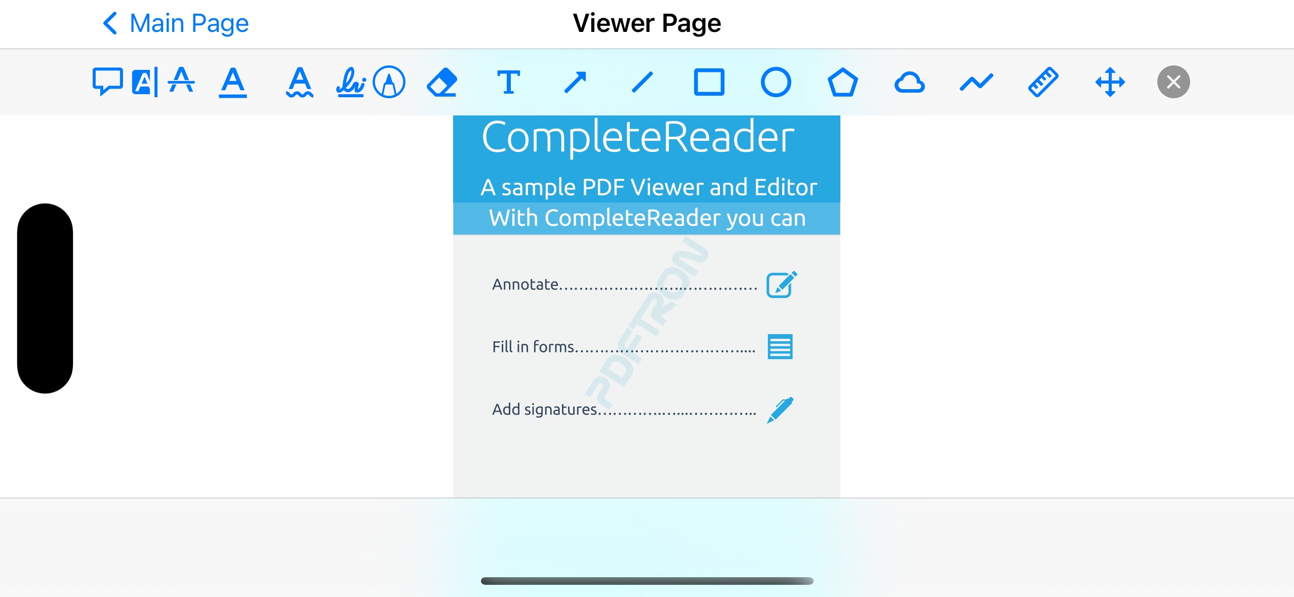 Custom PDF Annotation Toolbar Xamarin.iOS PDFTron