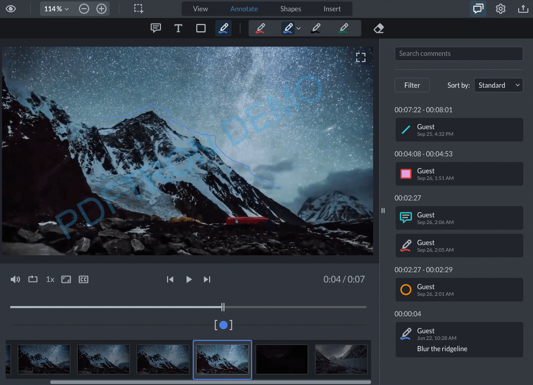 WebViewer Video with Frame by Frame