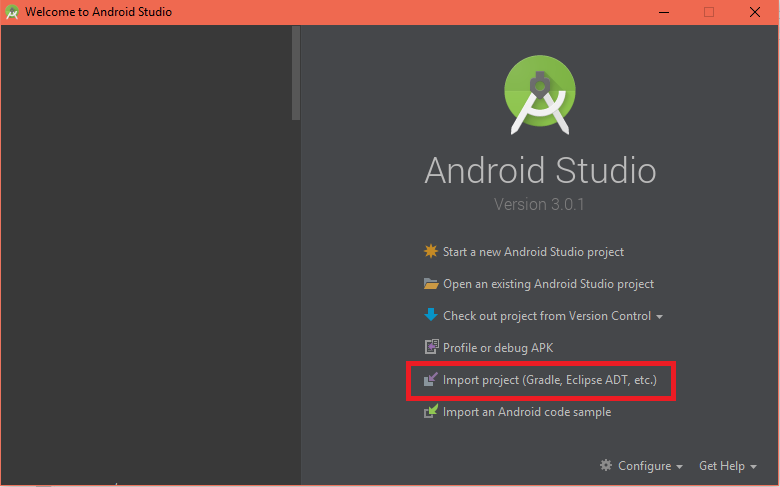 android_studio_welcome image