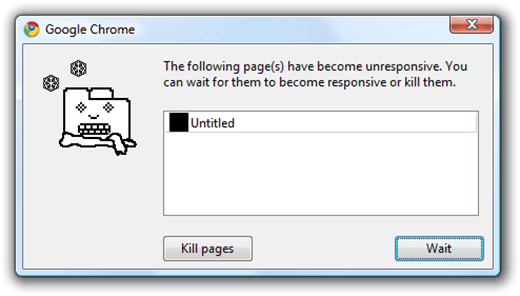 Google Chrome Page Unresponsive Error