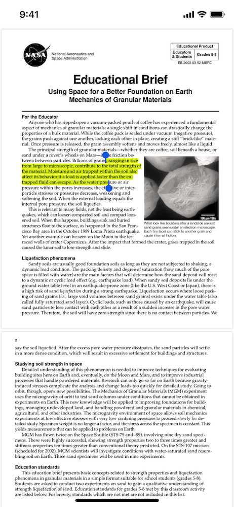 Creating a highlight annotation